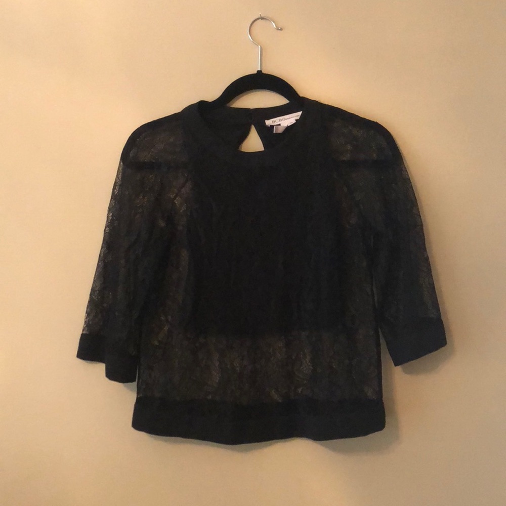 Black Lace Shirt with Built in Crop Top